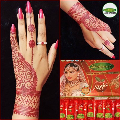golecha henna apple red color mehndi cones by vimal s sehnaaz 12 cones pack ebay golecha henna apple red color mehndi cones by vimal s sehnaaz 12 cones pack ebay