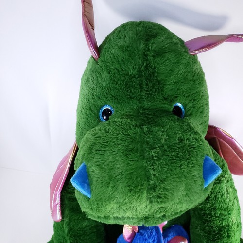 Dan Dee großer grüner sitzender Jumbo-Drache mit blauem Baby Plüschtier Stofftier Geschenk - Bild 4 von 18