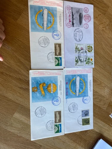 Germany 4 FDC's all zeppelin and balloon flight themed