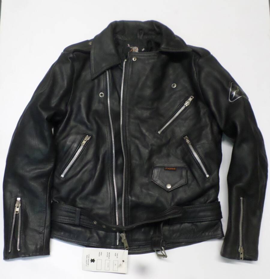 VINTAGE SYLMAN Distressed Leather PATROL Motorcycle Jacket Size 