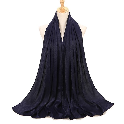 New Shimmer Satin Scarf Shawls Wraps Plain Color Hijab Muslim Scarves Head Wraps - Picture 17 of 31