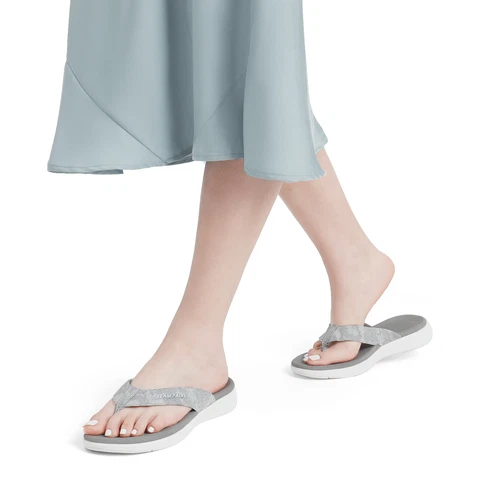 Women Arch Support Flip Flops Thong Sandals Outdoor Walking Beach Sandals - Picture 9 of 29
