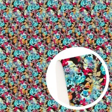 Floral Flowers FAUX LEATHER SHEET 8.75 X 12" 1121588 LITCHI TEXTURE