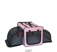 Pet Life Capacious Lightweight Collapsible Dog Crate Pink Large 31.9"Lx22.8"Dx22