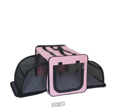 Pet Life Capacious Lightweight Collapsible Dog Crate Pink Large 31.9''Lx22.8''Dx22
