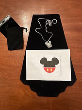 NWT new Disney MICKEY MOUSE white SPARKLE stones silver tone adjustable NECKLACE