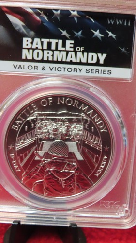 Battle of Normandy 2024 Cook Islands 1oz .9999 Silver Coin PCGS MS70 - USMC - Picture 5 of 5