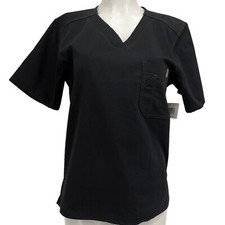 NWT Carhartt Women's V-neck Pocket Utility Black Scrub Top Size XS