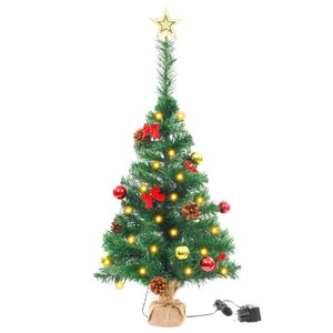 Détails Sur Vidaxl Arbre De Noël Artificiel Décoré Boules De Noël Et Led 64 Cm Vert Sapin