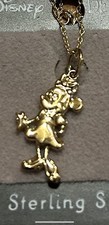 Disney Goldtone Sterling Silver Minnie Mouse Necklace 15  