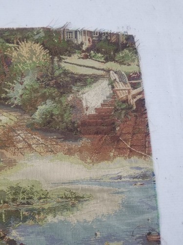Vintage Französische Dorfszene Wandbehang Wandteppich 52x50cm - Bild 4 von 18