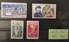 lot timbres france neuf** année 1970 n° 1659 1660 1661 1662