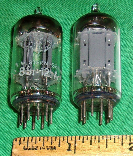 (2) TELEFUNKEN 12AX7/ECC83 Twin Triode Test Robust! (1960's) Smooth Plate! Hi Fi - Picture 1 of 7