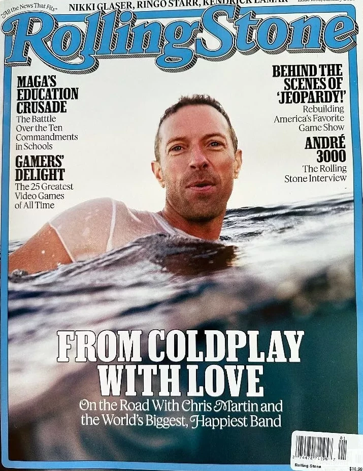 ROLLING STONE MAGAZINE JAN 2025 | CHRIS MARTIN | FROM COLDPLAY WITH LOVE
