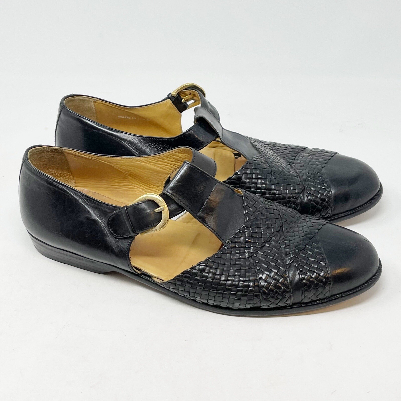 MAGNANNI CABRERA Black Men's Woven Fisherman Sandals Made In Italy Size 9 |  eBay