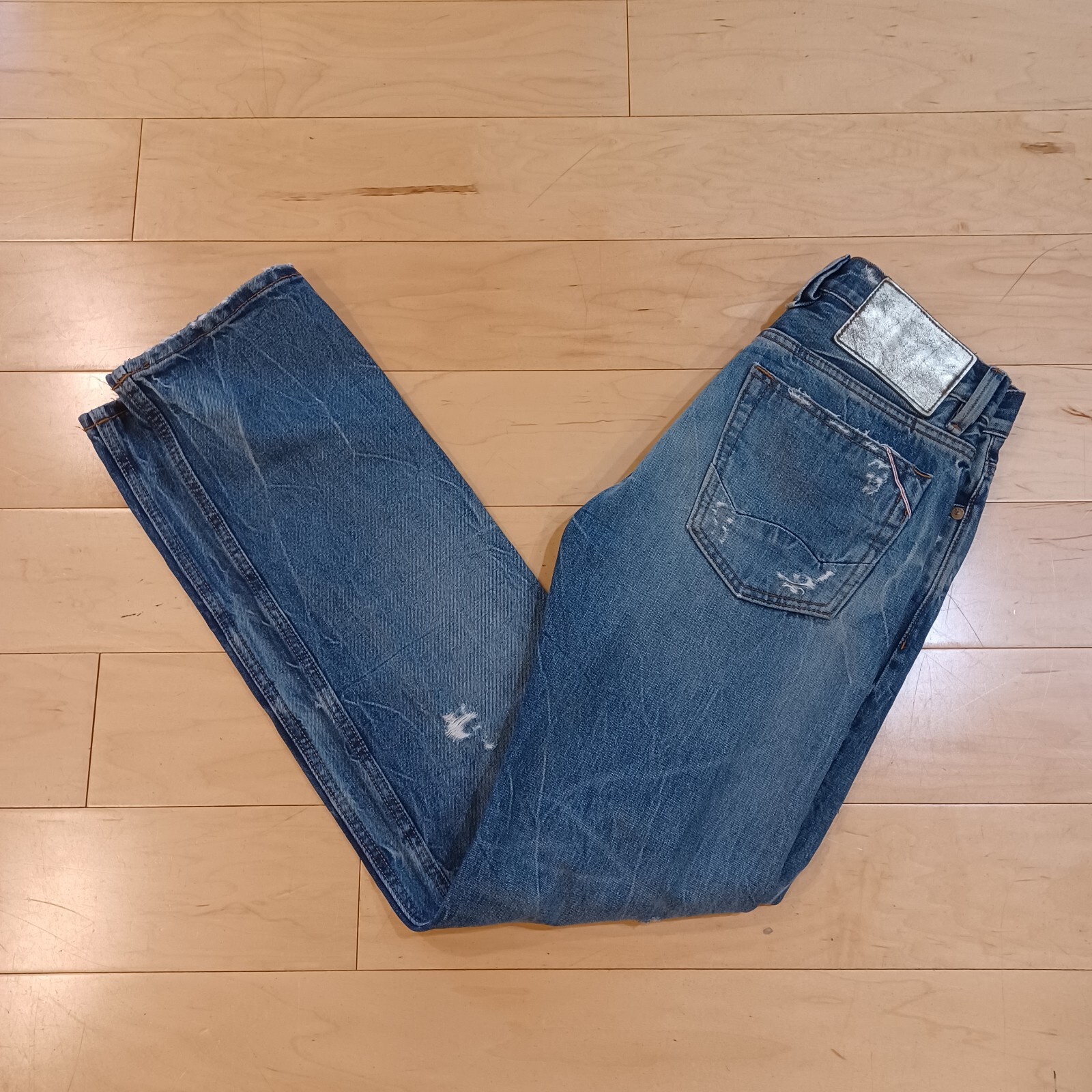Jeans Cult of Individuality 30x34 McCoy sueltos ribete japonés azul envejecido-image