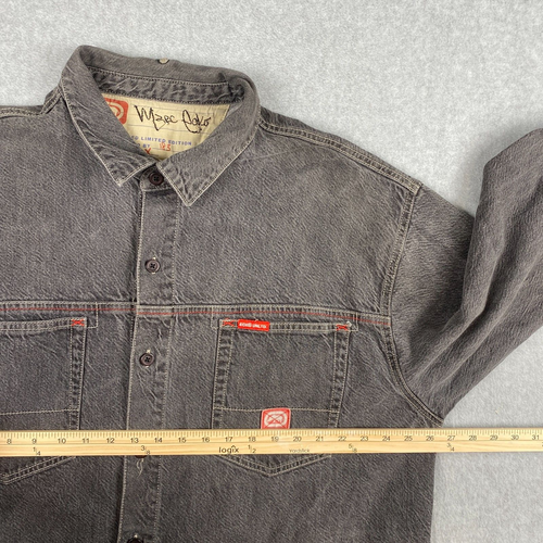 Ecko Unltd. Men's Denim Gray Jacket 2XL Big Long Sleeve Button Limited Edition - Picture 3 of 7