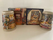 2 BUDWEISER OKTOBERFEST STEINS, 1992 & 1996, Anheuser-Busch Beer Steins   