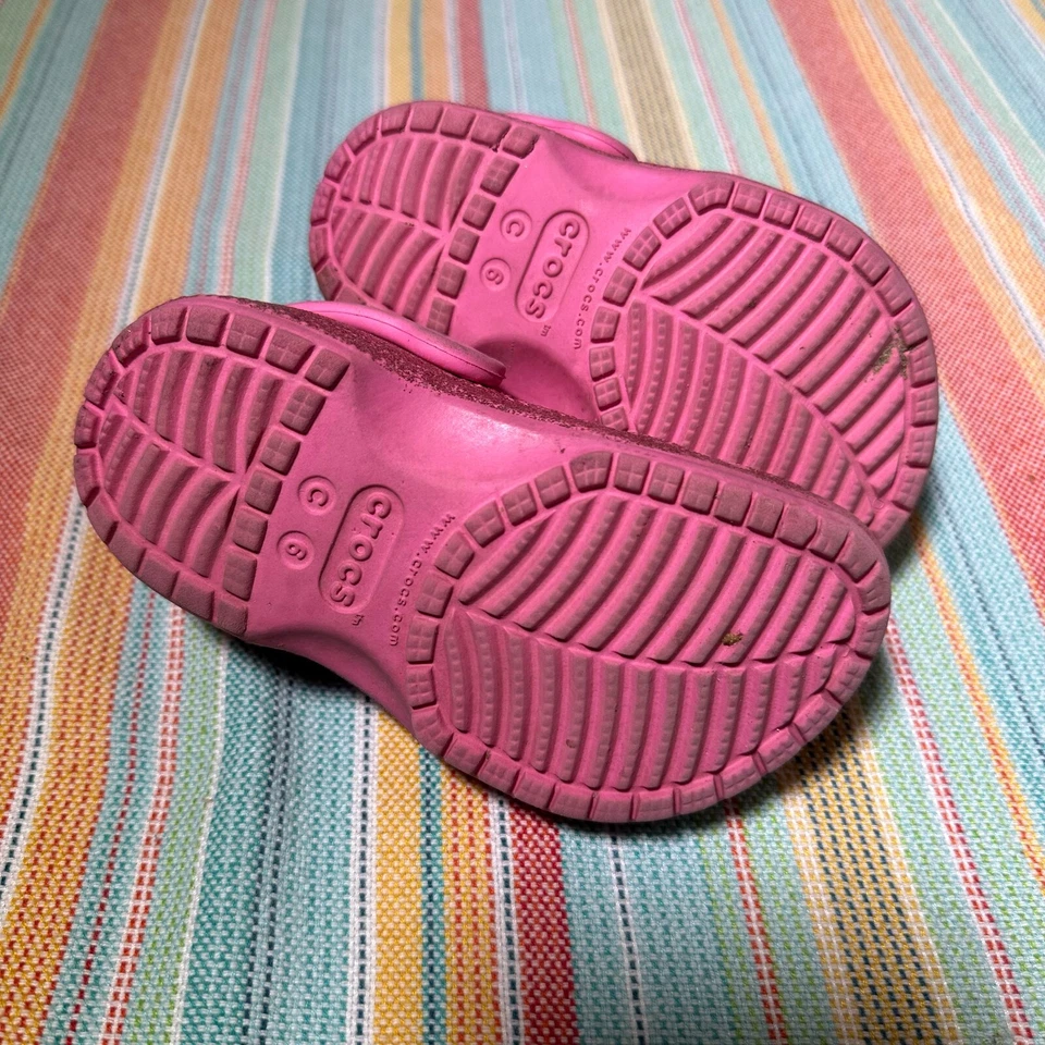 Crocs Pink Sparkle Glitter Toddler Clog Size Child 6 - Image 2 of 2