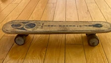 Vintage Zipees Wood Skateboard Sidewalk Surfboard Metal Wheels 