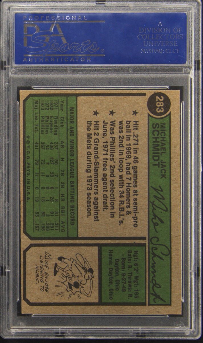 1974 Topps #283 Mike Schmidt First Solo Card PSA 7 | eBay