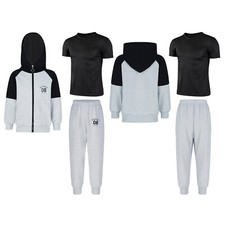 Kids Boys Suit Jogging Set Running Outfit Tracksuit Uniform T-shirt Sportswear