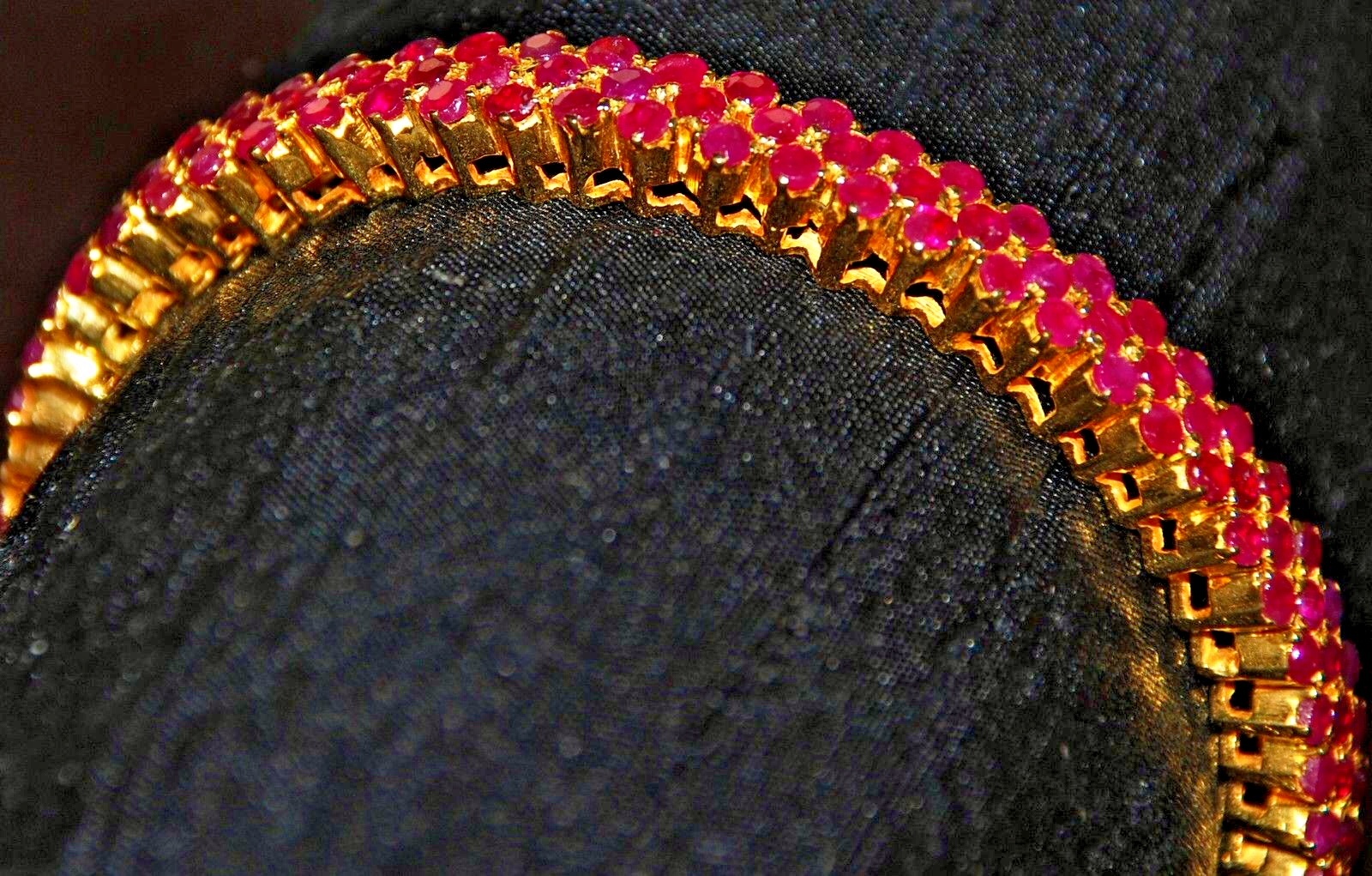 22K Gold RUBY Bangle Bracelet Yellow Solid - image 1