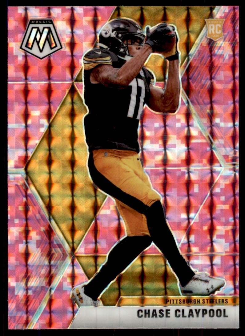 2020 Panini Mosaic Camo Pink Chase Claypool RC Pittsburgh Steelers #220