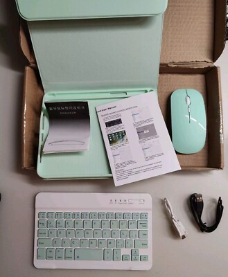 Detachable Wireless Bluetooth Keyboard Case for iPad Mini 6 with Mouse, Green