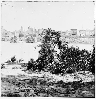 Photo:[Richmond, Va. Ruins of Mayo's Bridge; the city beyond]