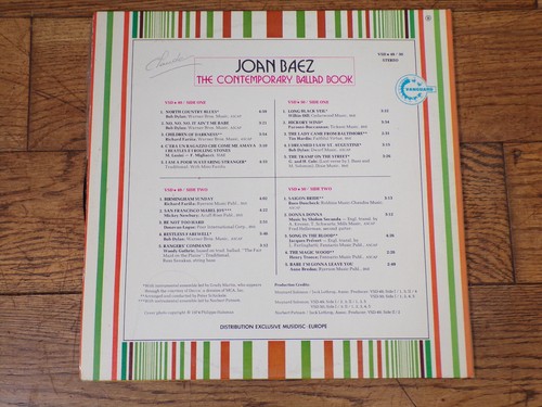 VINYLE 33 TOUR 33T-Joan BAEZ-The contemporary ballad book - Imagen 2 de 2