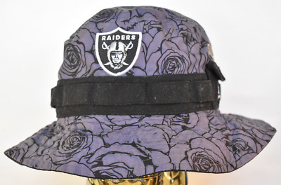 New Era NFL Oakland Las Vegas Raiders Bucket Hat Size Large Rose Flower 