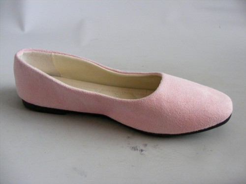 Ballet Pink Ballerina Bridal Flats Slip On Faux Suede Shoes Size 43 US 10 M - Picture 5 of 11
