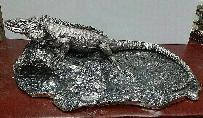 Plata Artistica Iguana Sculpture Mexico