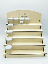 Espositore in legno da banco scaletta unghie smalti artigianato miele candele 