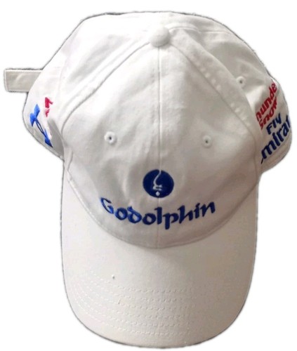 Godolphin Under Armour White Baseball Cap Dubai World Cup 2018 Fly Emirates