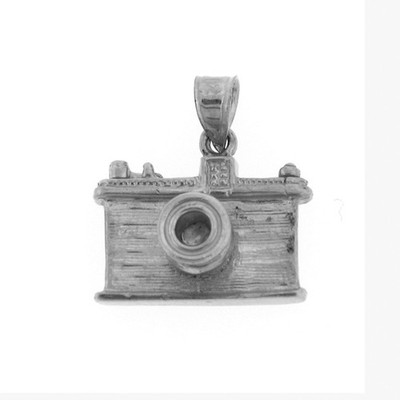 Rhodiniert 925 Sterling Silber 3-D Kamera Charm