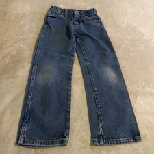 Vintage Wrangler Boys Blue Denim Jeans Size 8 Regular Bootcut Western Rodeo