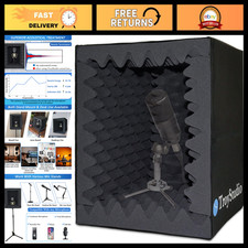 Portable Vocal Booth - Large Foldable Microphone Isolation Shield for Recording,