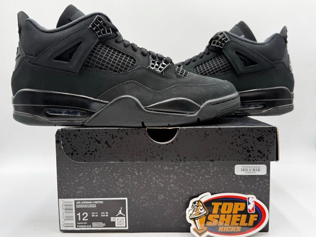 DS New Nike Air Jordan Retro 4 Black Cat 2025 Size 12 Authentic