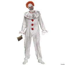 Fun World Adult Carnevil Clown Pennywise It Costume White