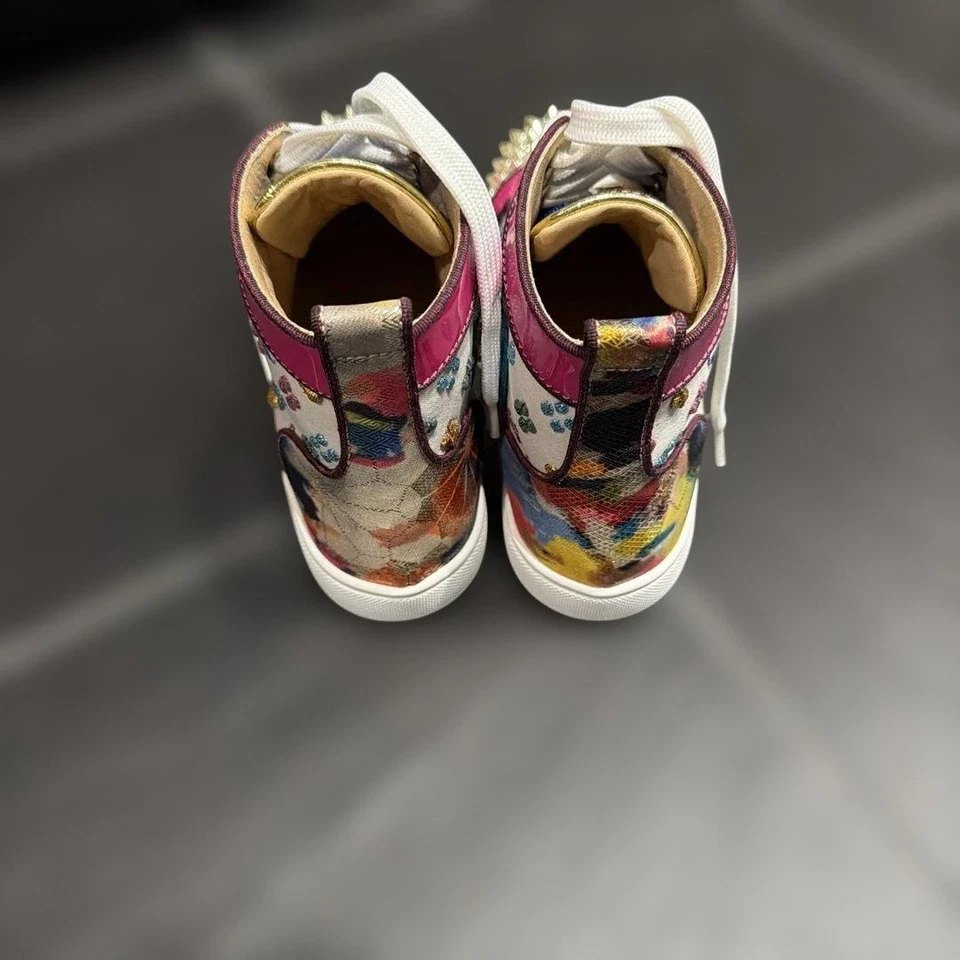 Baskets montantes Christian Louboutin clous blanc rose EU36,5/US6,5 du Japon - Photo 4/4