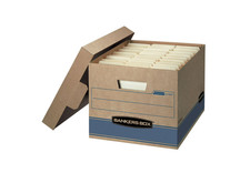 Bankers Box Heavy Duty Storage Boxes, 10" x 12" x 15" (10 Pack), Kraft Brown