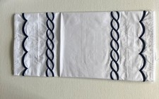 Matouk Neckroll Sham Classic Chain Scallop 6x12 Navy and White