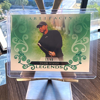 Upper Deck 2026 Artifacts Golf Tiger Woods Legends Green #81 Serial 17/49
