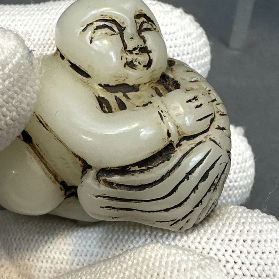 Talismã Jade Shapeshifter Grotesco Espírito Escultura Homem/Peixe *Monstro Chinês - Imagem 2 de 4