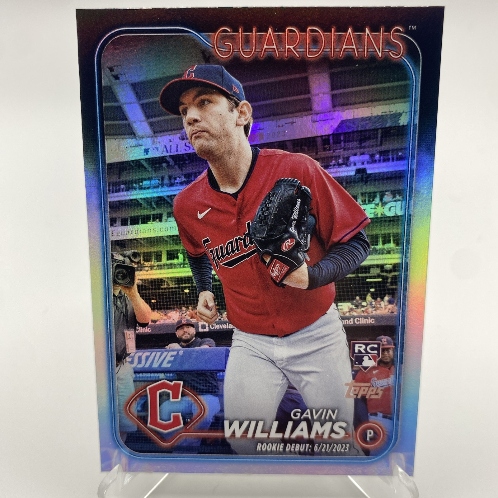 2024 Topps Update Gavin Williams Rookie Debut Rainbow Foil RC SP Guardians US294