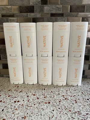 Lot Of 10 Native Sweet Peach & Nectar Deodorant Solid 2.65 Oz Unopened