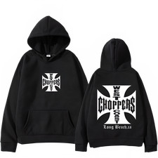 West Coast Chopper Hoodie Men's and Women's Oversized Fashion Hip Hop Top Long