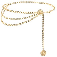 Gold Waist Chain Belt Fashion Multilayer Chain Belt for Women Metal Body Bell...